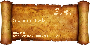 Stenger Azár névjegykártya